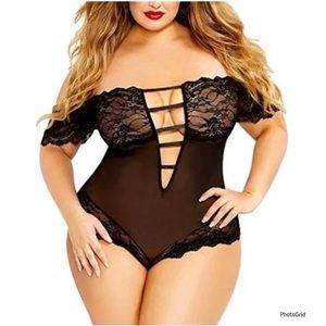 Evelust 2XL plus size black lingerie bodysuit NWOT